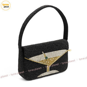Viral Beaded Dirty Martini Shoulder Bag Purse Made in India NWT